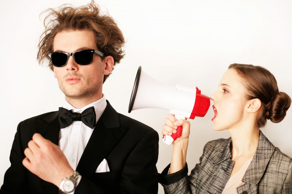 Pärchen mit Megaphone